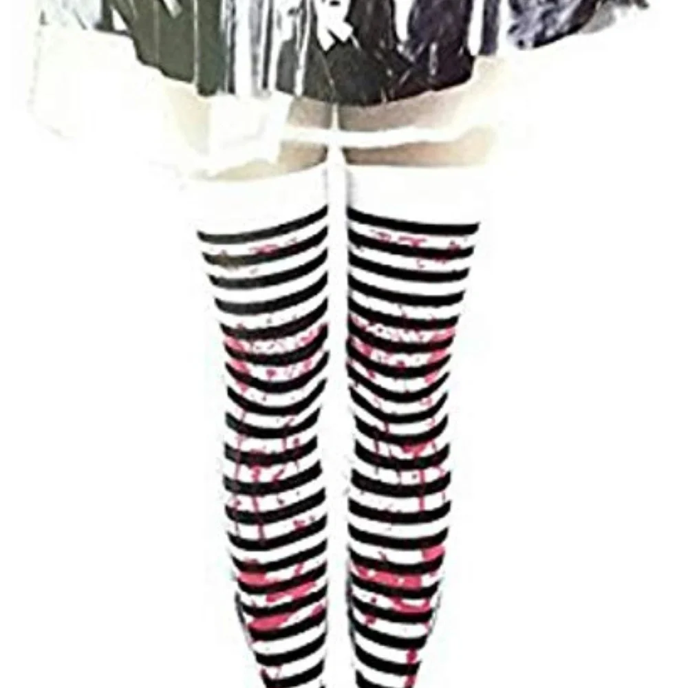 🆕️ Zombie Striped Knee High With Blood Stains
